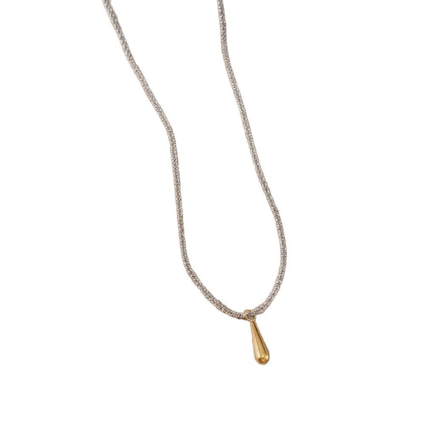 Gold Teardrop Pendant Sparkle Chain JLTN1894