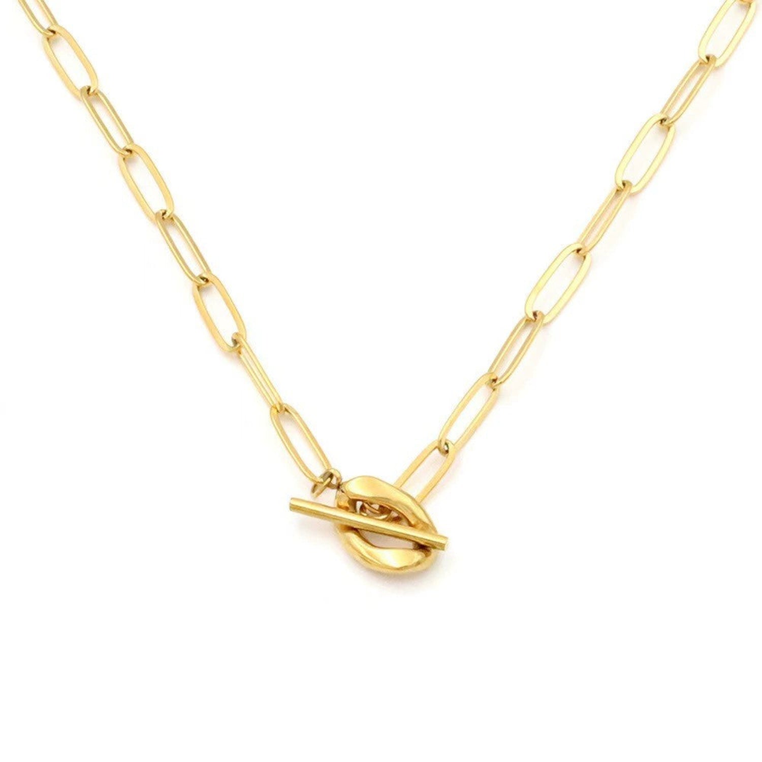 Gold Heart Crystal Station Necklace JLTN1900
