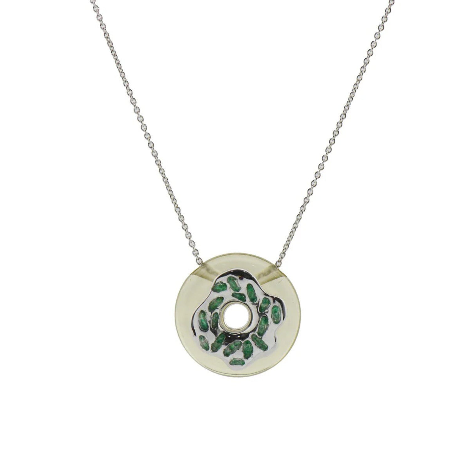Silver & Blue Leopard Print Resin Necklace JLTN1920