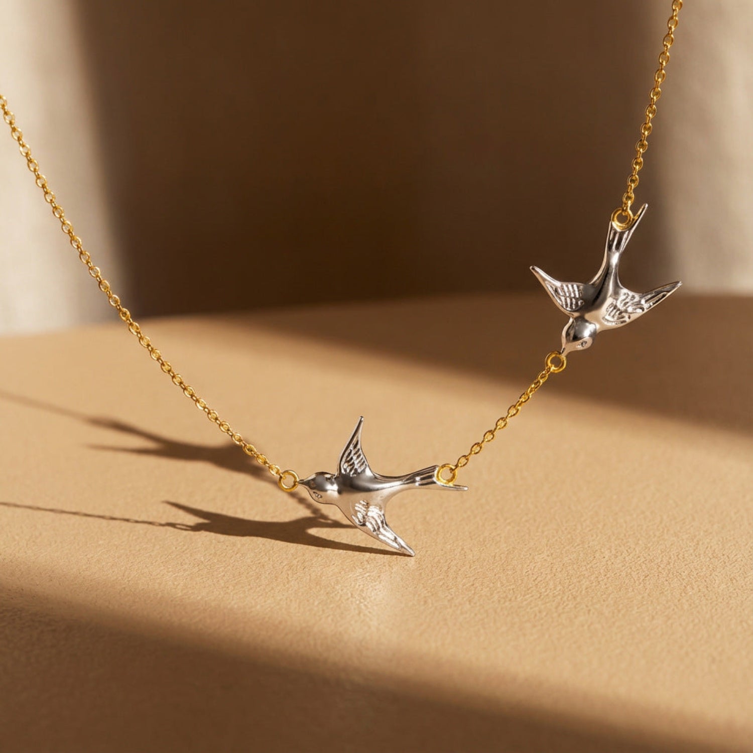 Silver Flying Swallow Bird Necklace JLTN1930