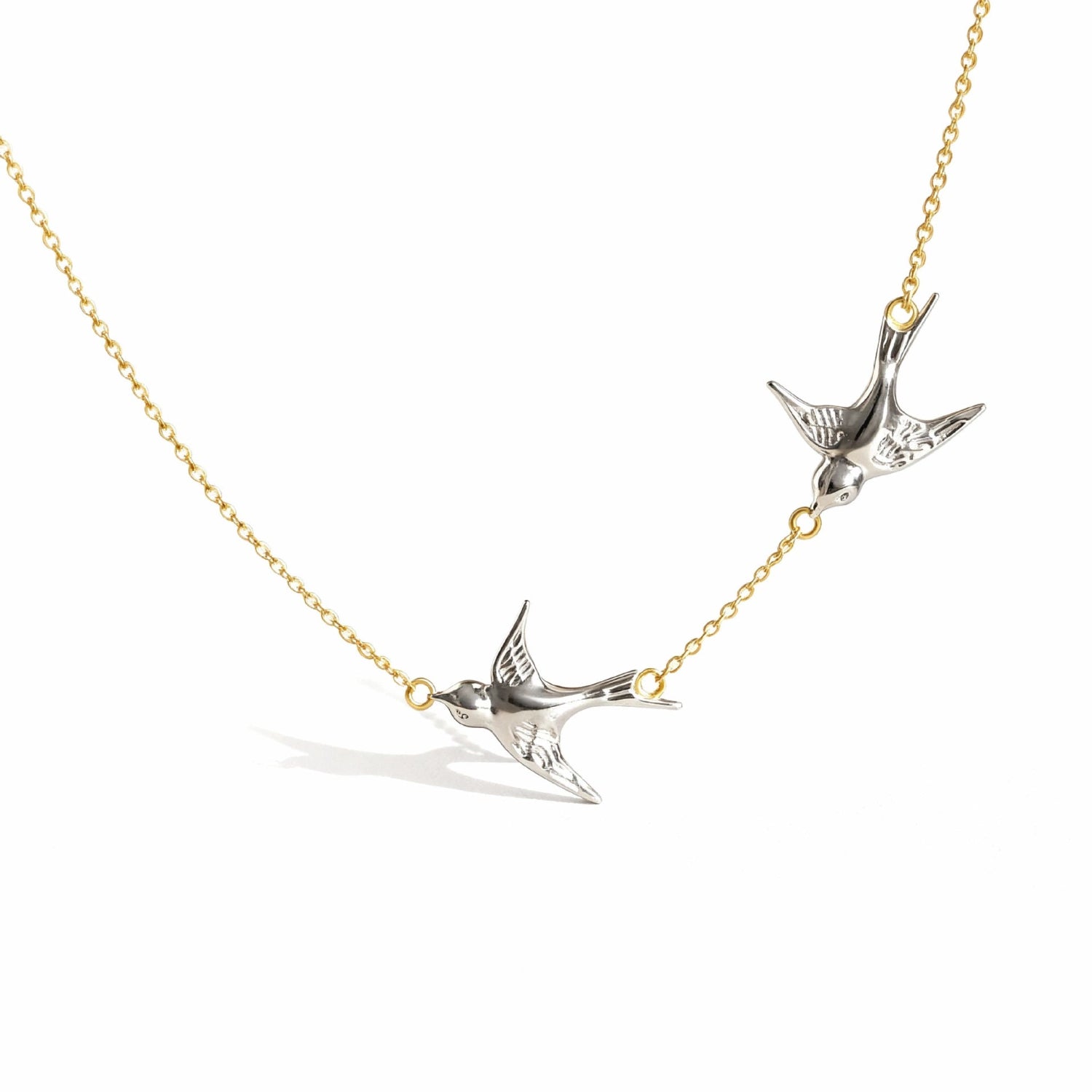 Silver Flying Swallow Bird Necklace JLTN1930