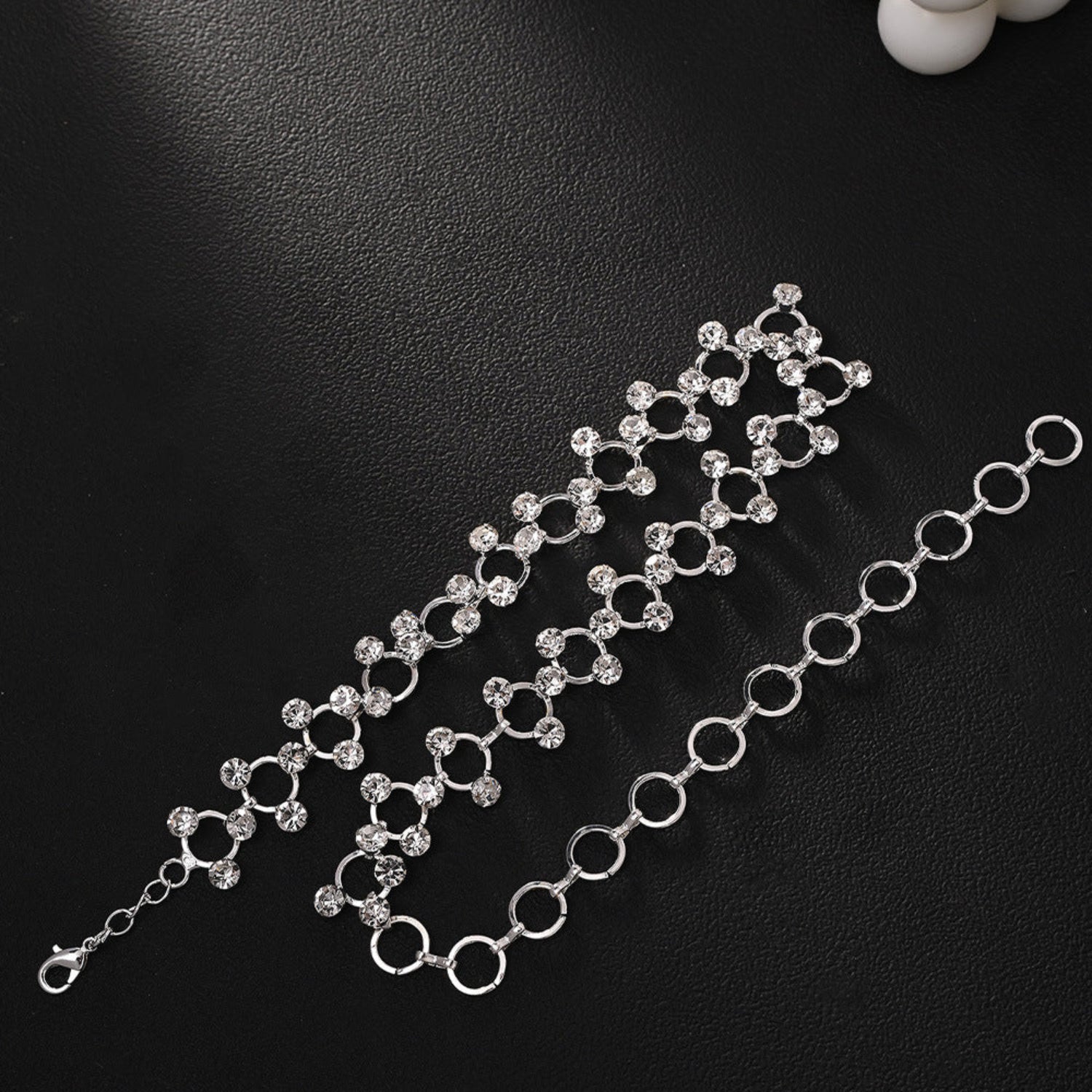 Silver Sparkling Crystal Geometric Choker JLTN1934