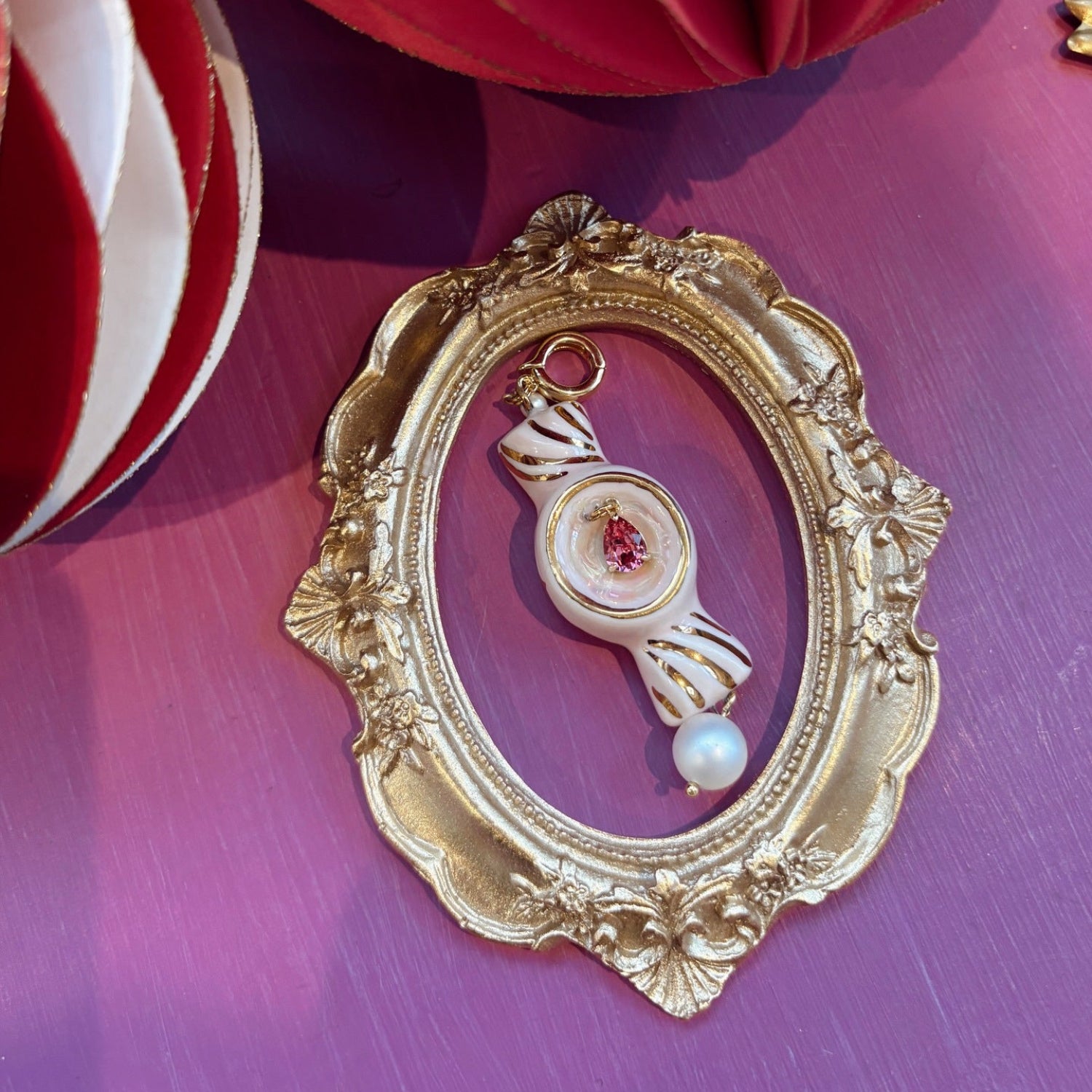 Enamel Candy Pendant Paperclip Necklace JLTN1936