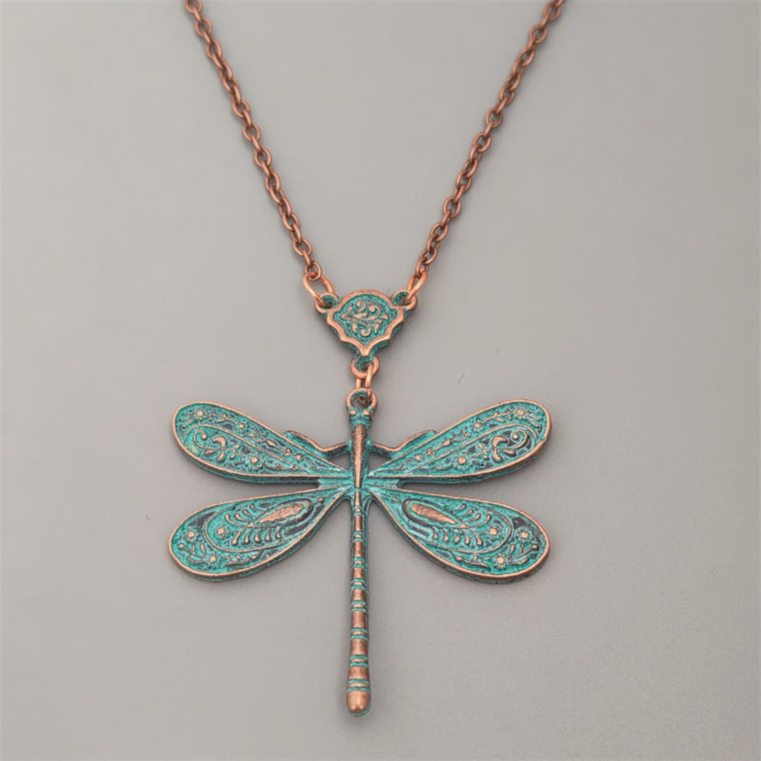 Bronze Vintage Dragonfly Pendant Necklace JLTN1944
