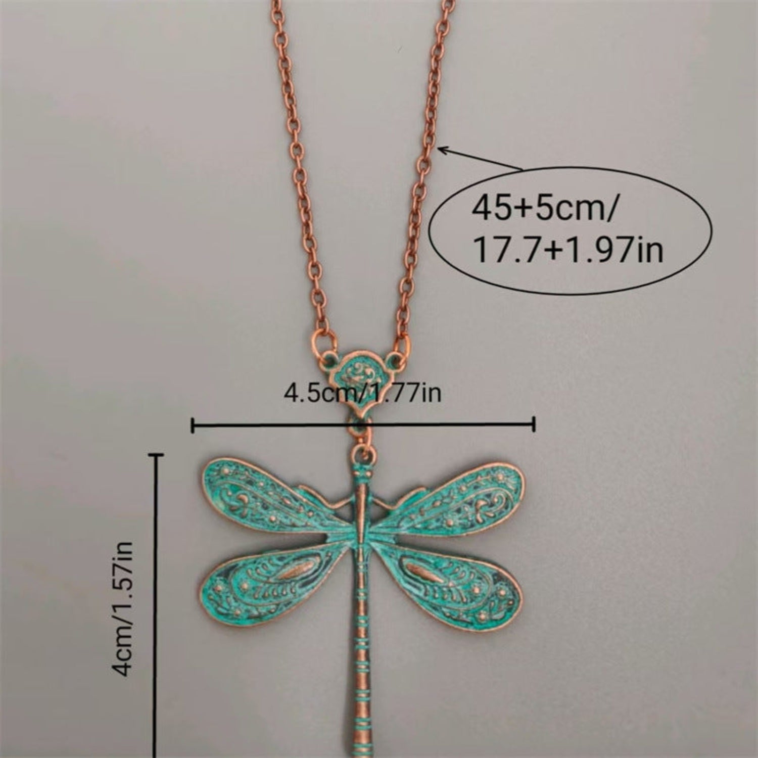 Bronze Vintage Dragonfly Pendant Necklace JLTN1944