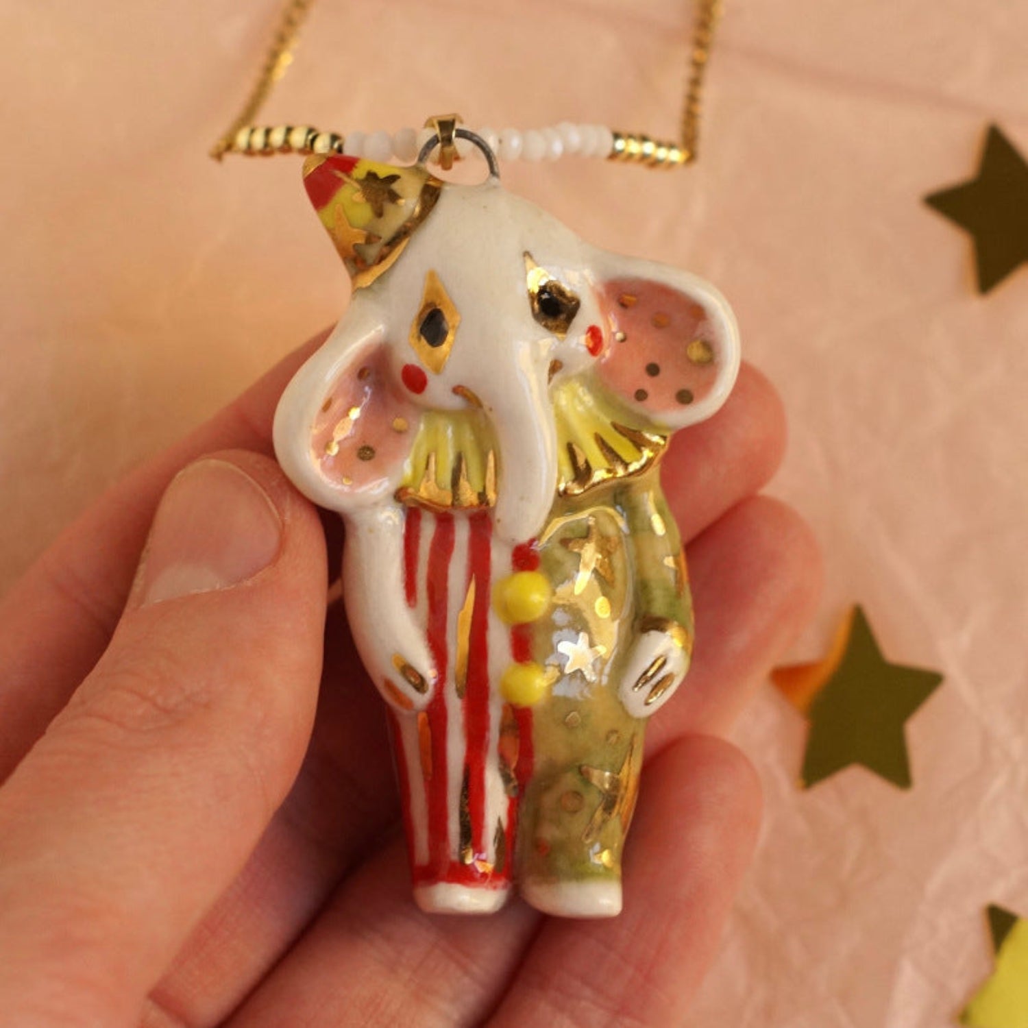 Golden Circus Elephant Pendant JLTN1950