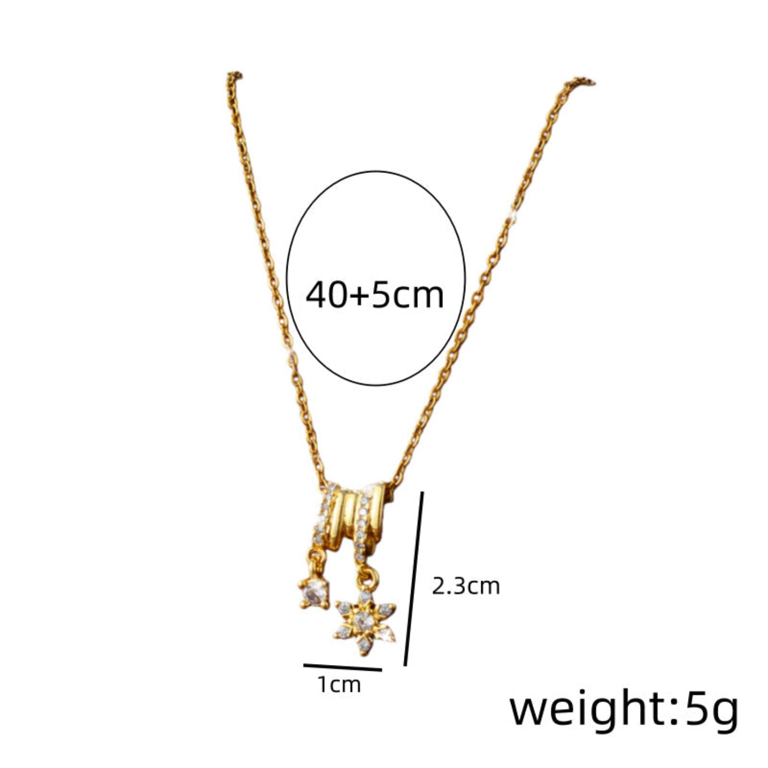 Gold Snowflake Crystal Charm Necklace JLTN1961