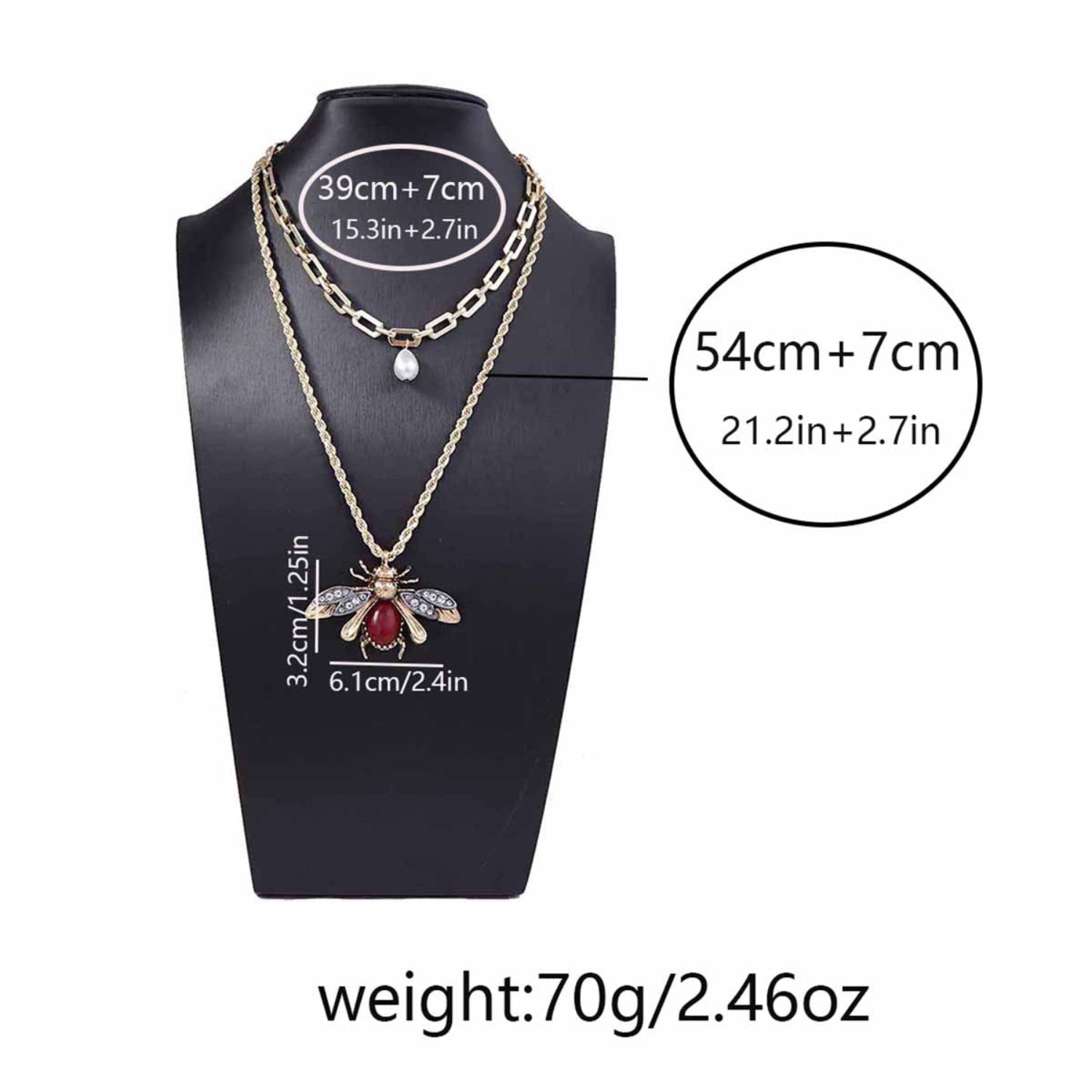 Gold Double Layered Bee Pearl Necklace JLTN1965