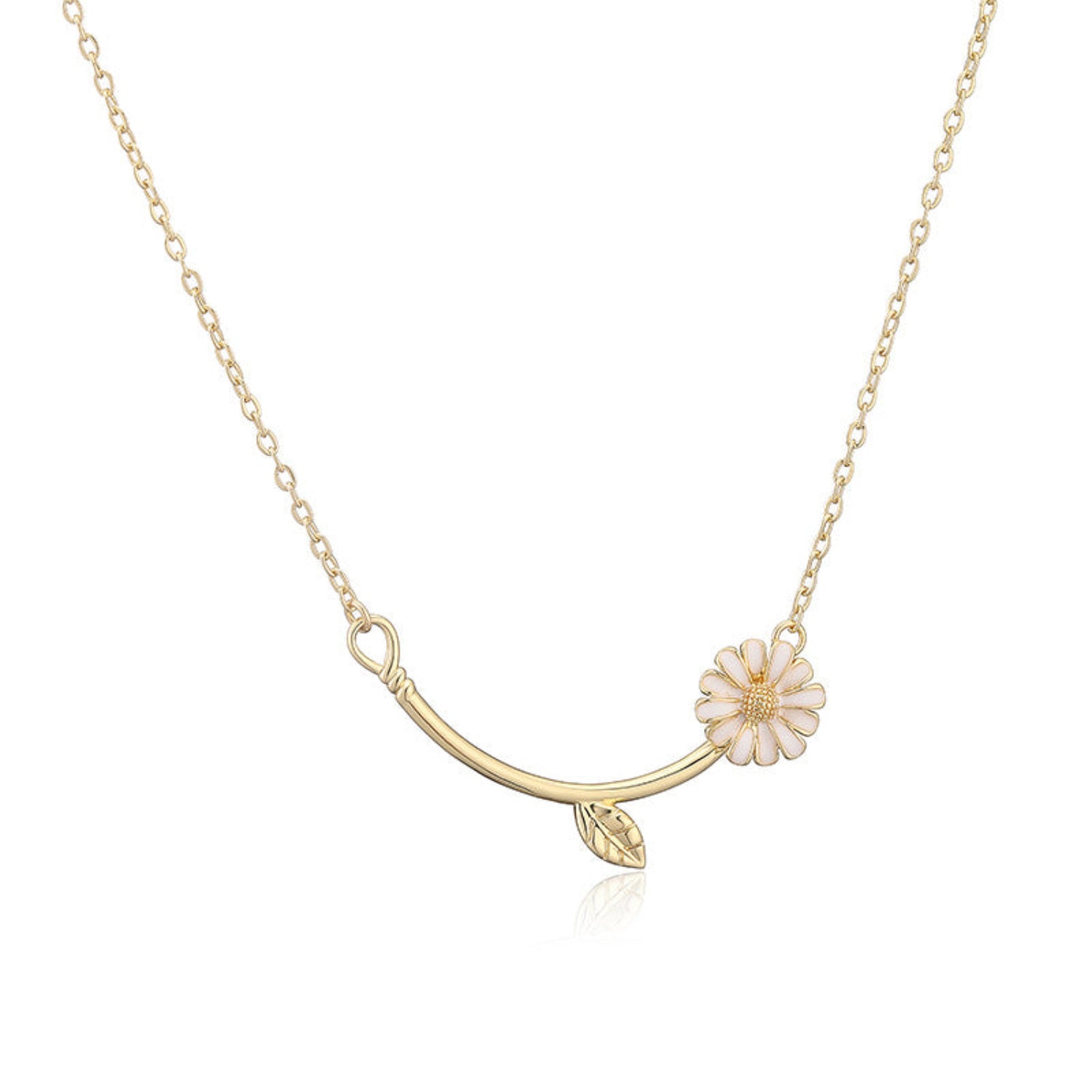 Gold Daisy Stem Necklace JLTN1972