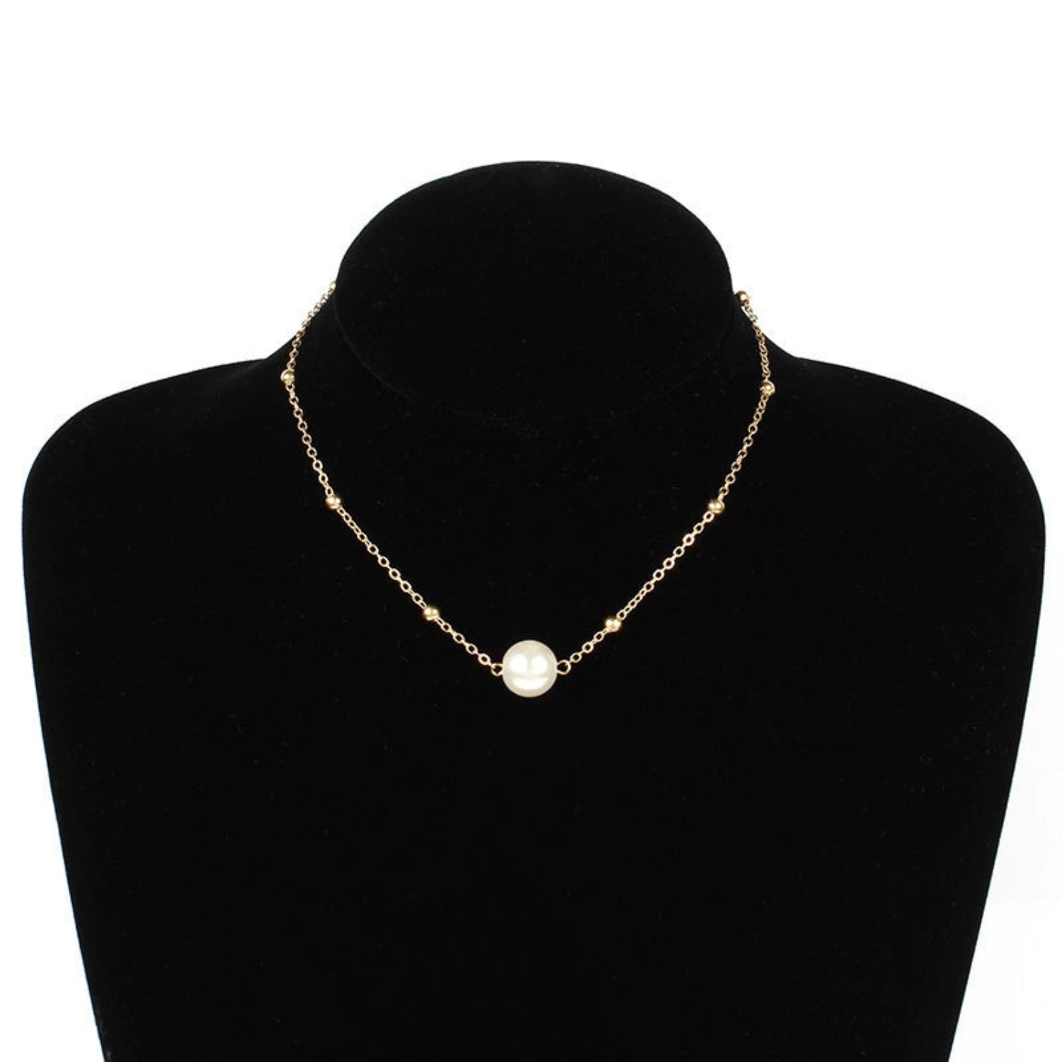 Gold Beaded Pearl Necklace JLTN1976