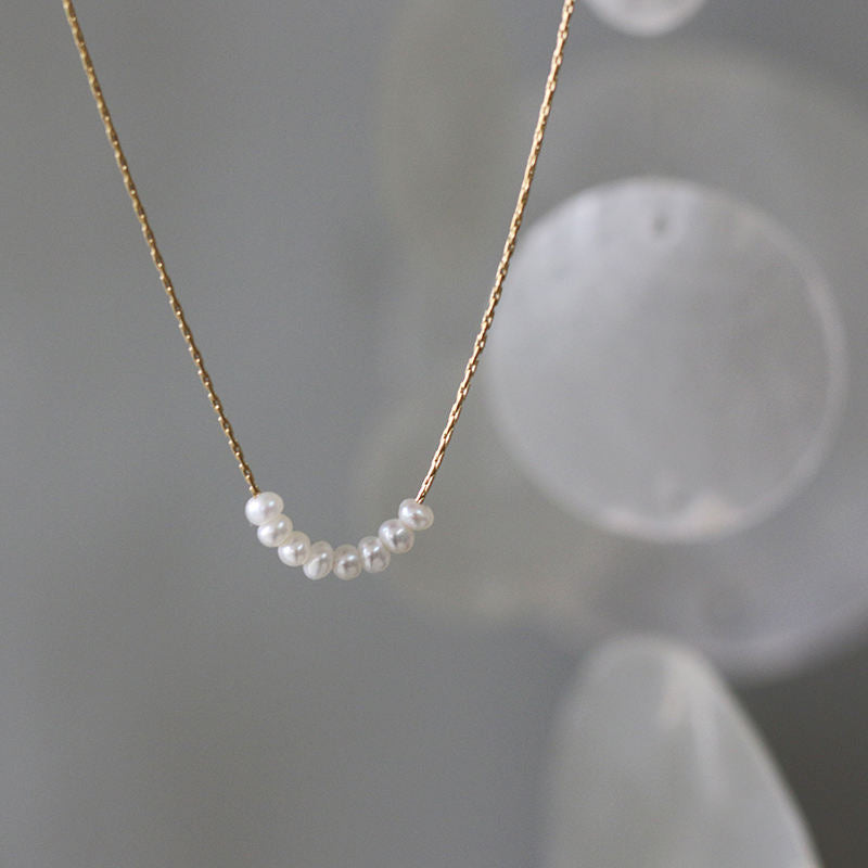 White Pearl Gold Necklace JLTN1979