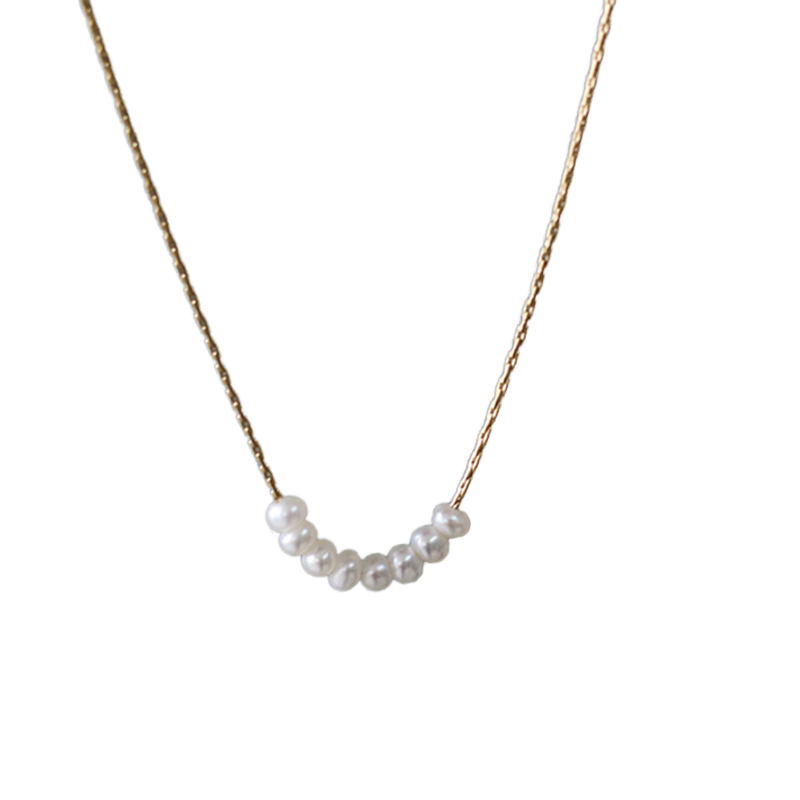 White Pearl Gold Necklace JLTN1979