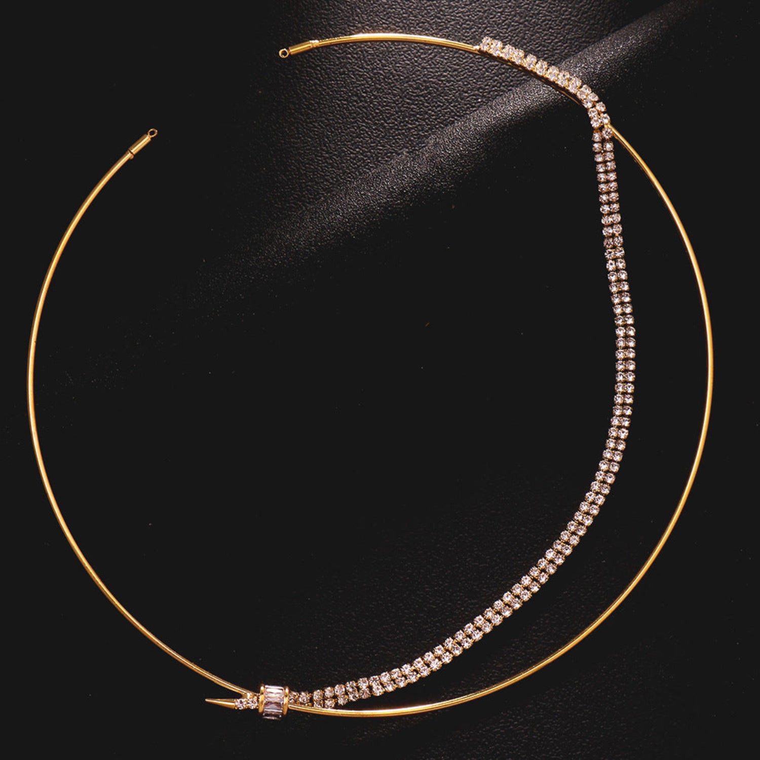 Gold Double Row Crystal Tennis JLTN1981