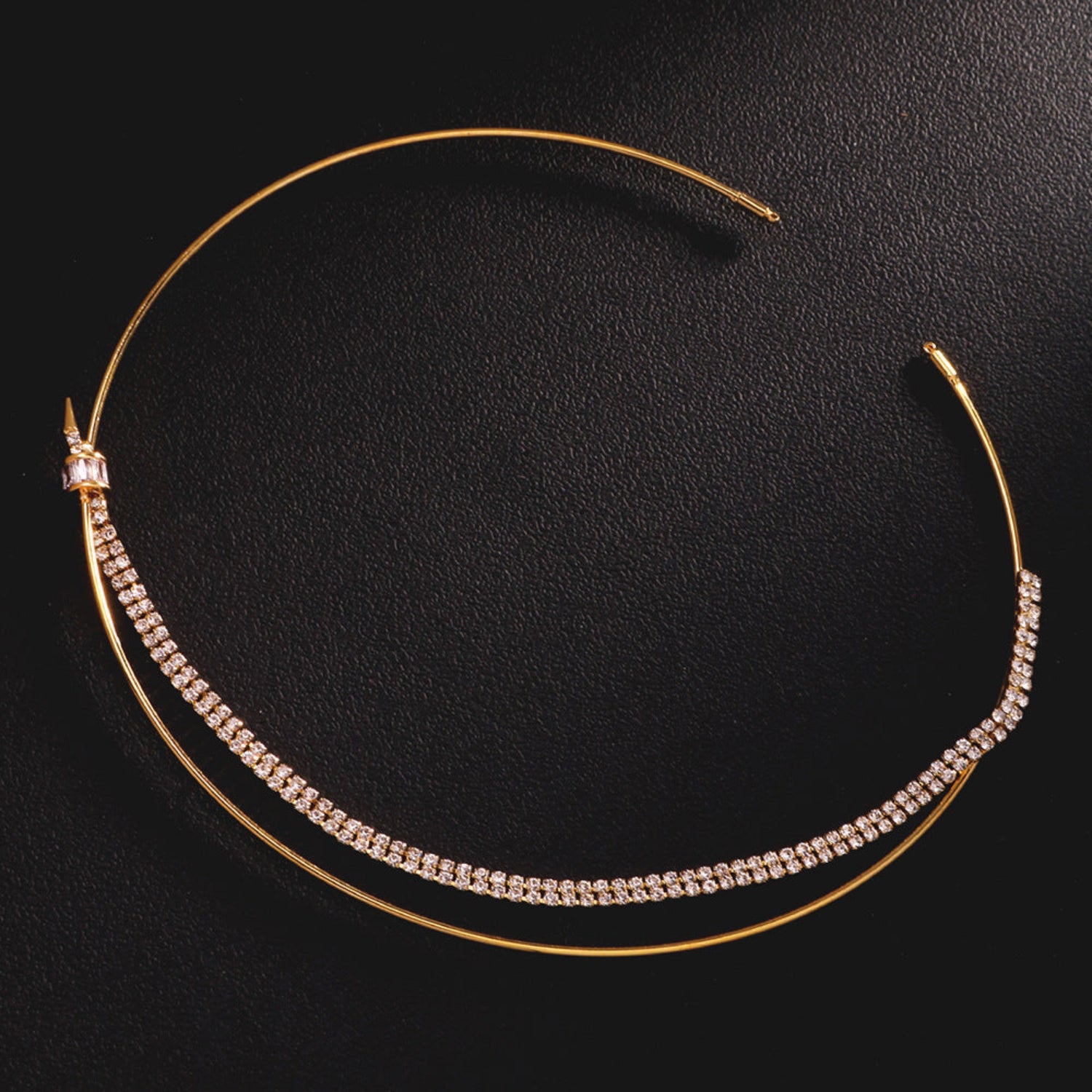 Gold Double Row Crystal Tennis JLTN1981
