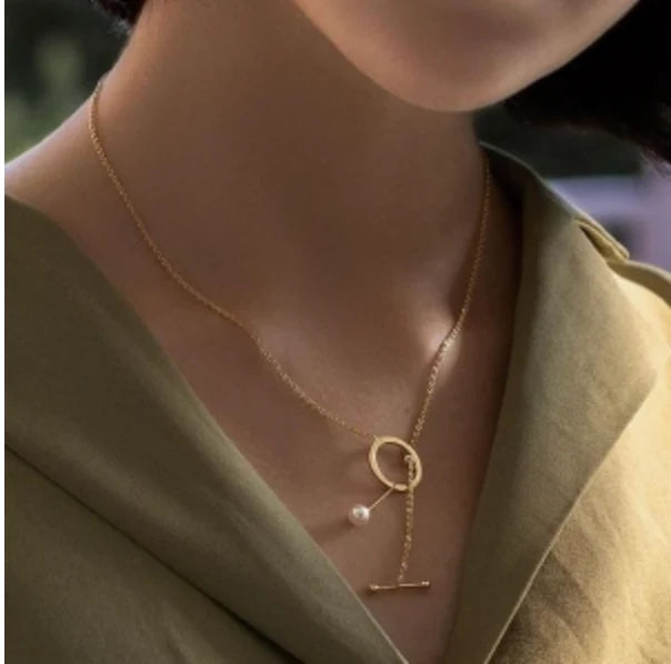 Pearl Circle Pendant Necklace JLTN1987
