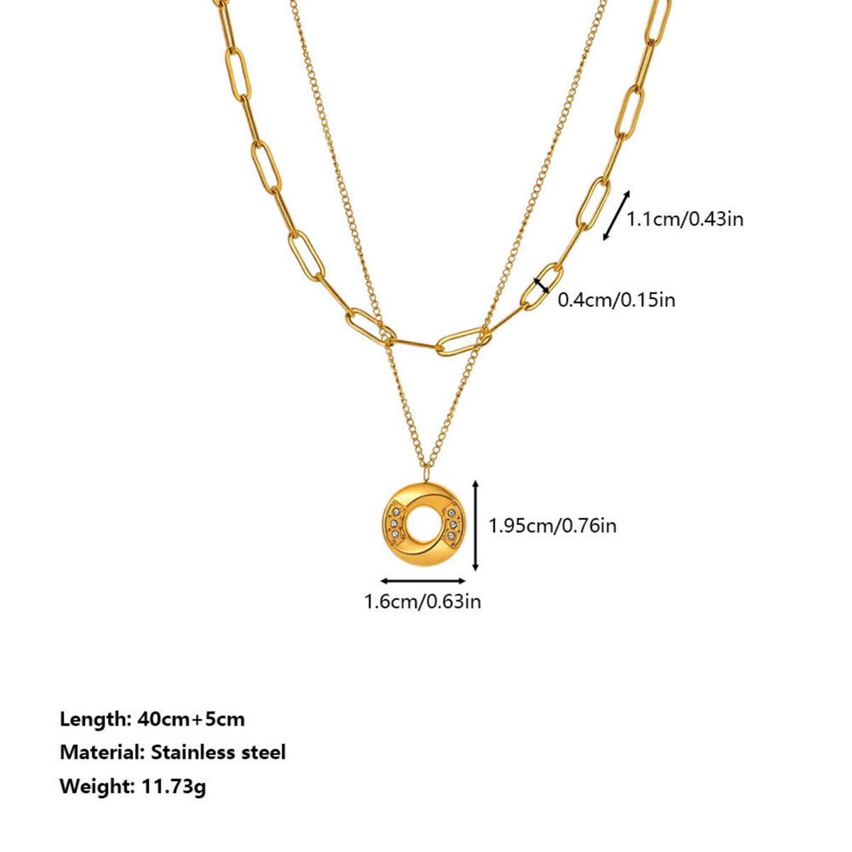 Gold Layered Circle Pendant Necklace JLTN2013