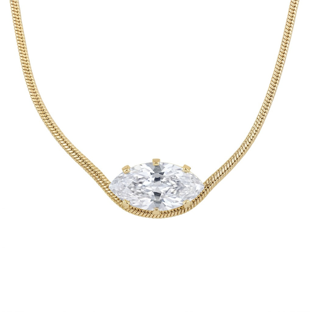 Gold Crystal Statement Necklace JLTN2044