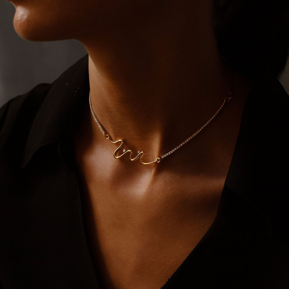 Gold Love Script Pendant Necklace JLTN2045