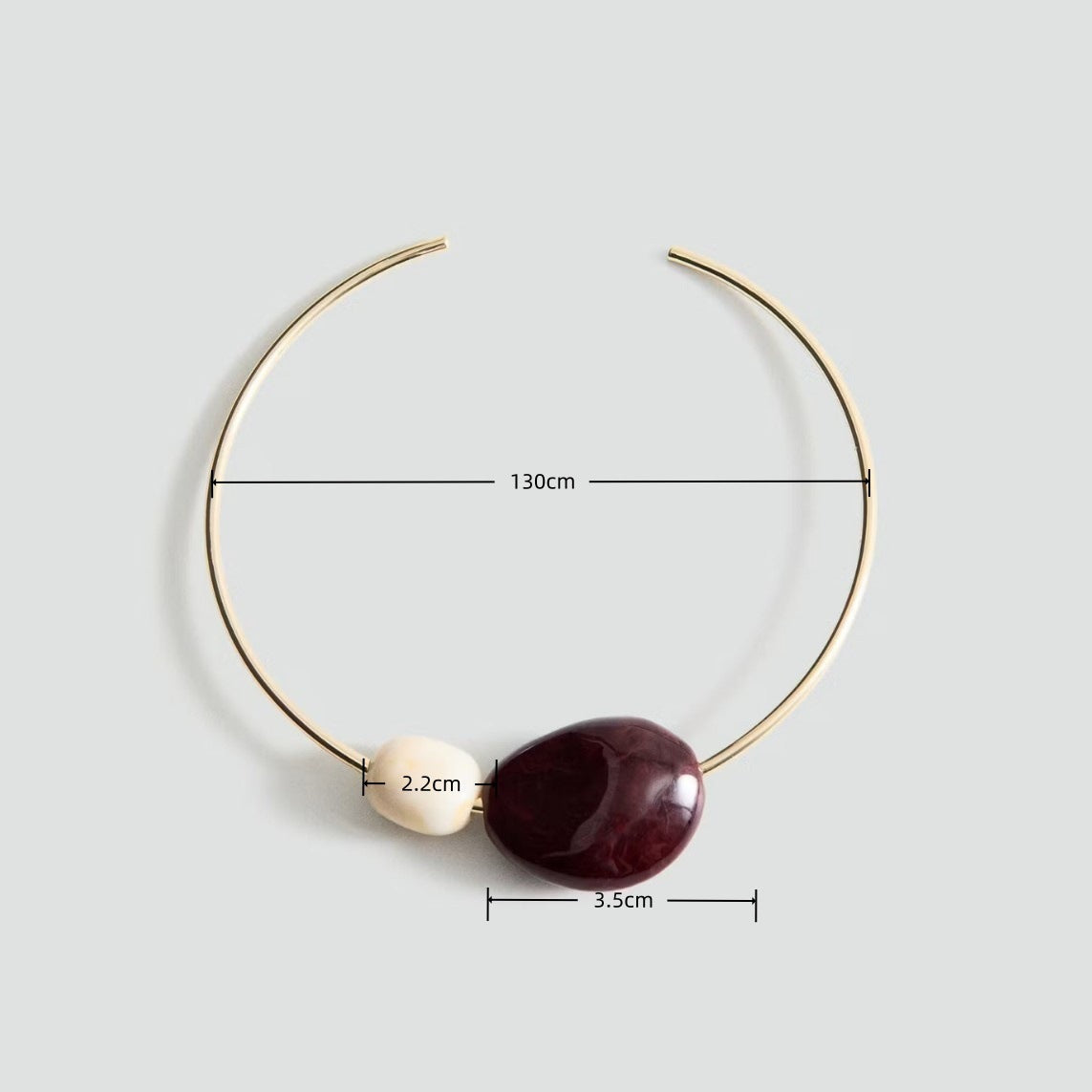Gold Burgundy Bead Statement Necklace JLTN2049