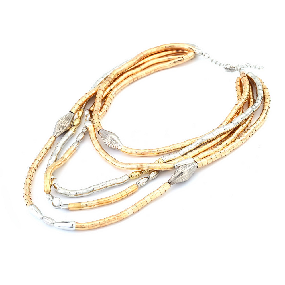 Gold Layered Chain Stack Necklace JLTN2051