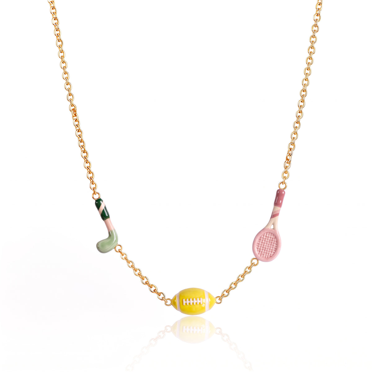 Gold Multicolor Bead Necklace JLTN2059