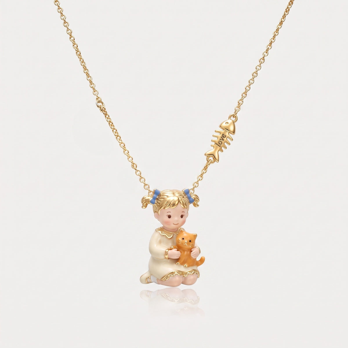 Gold Teddy Charm Necklace JLTN2067