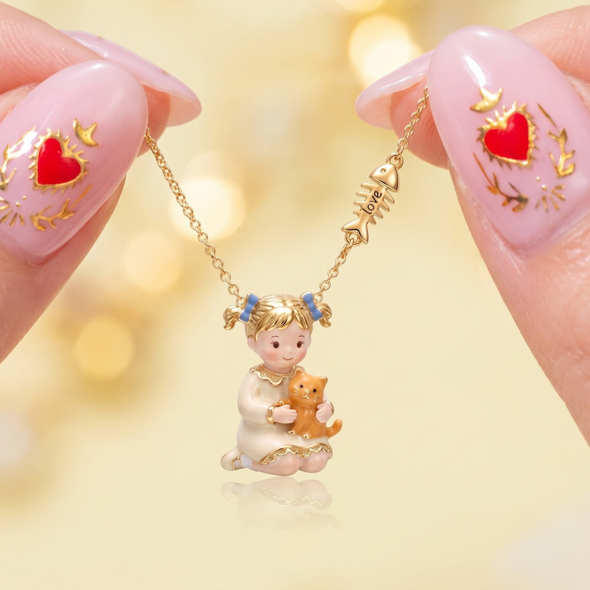 Gold Teddy Charm Necklace JLTN2067