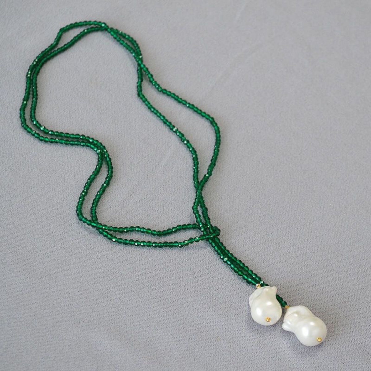 Green Pearl Cord Necklace JLTN2075