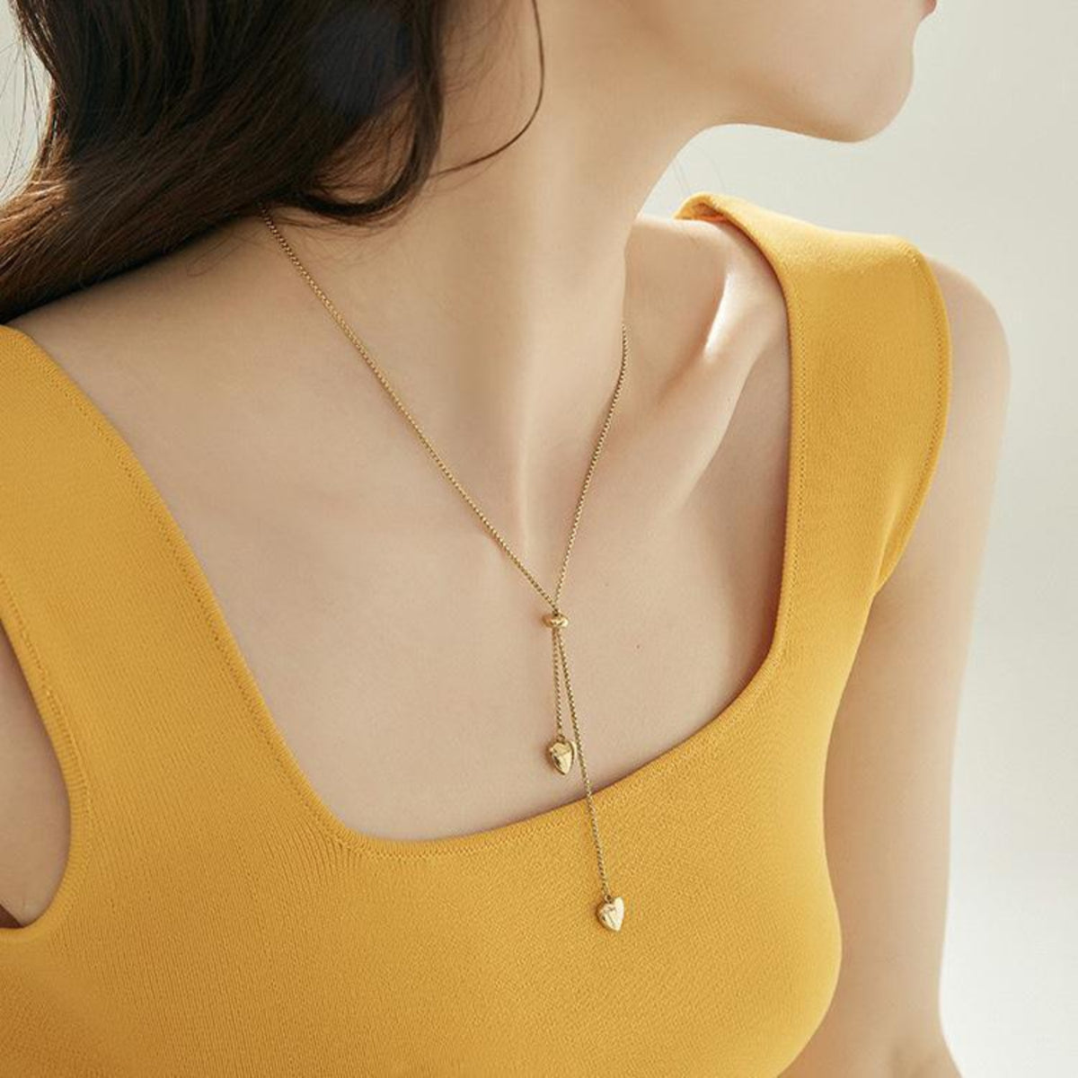Gold Minimal Tiny Drop Pendant Necklace JLTN2097