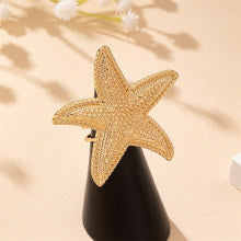 Beach-Themed Gold Starfish Cocktail Ring JLTR0472
