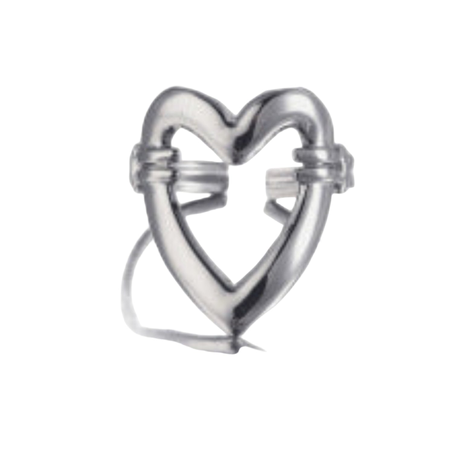 Elegant Open Heart Silver Ring for Women JLTR0485