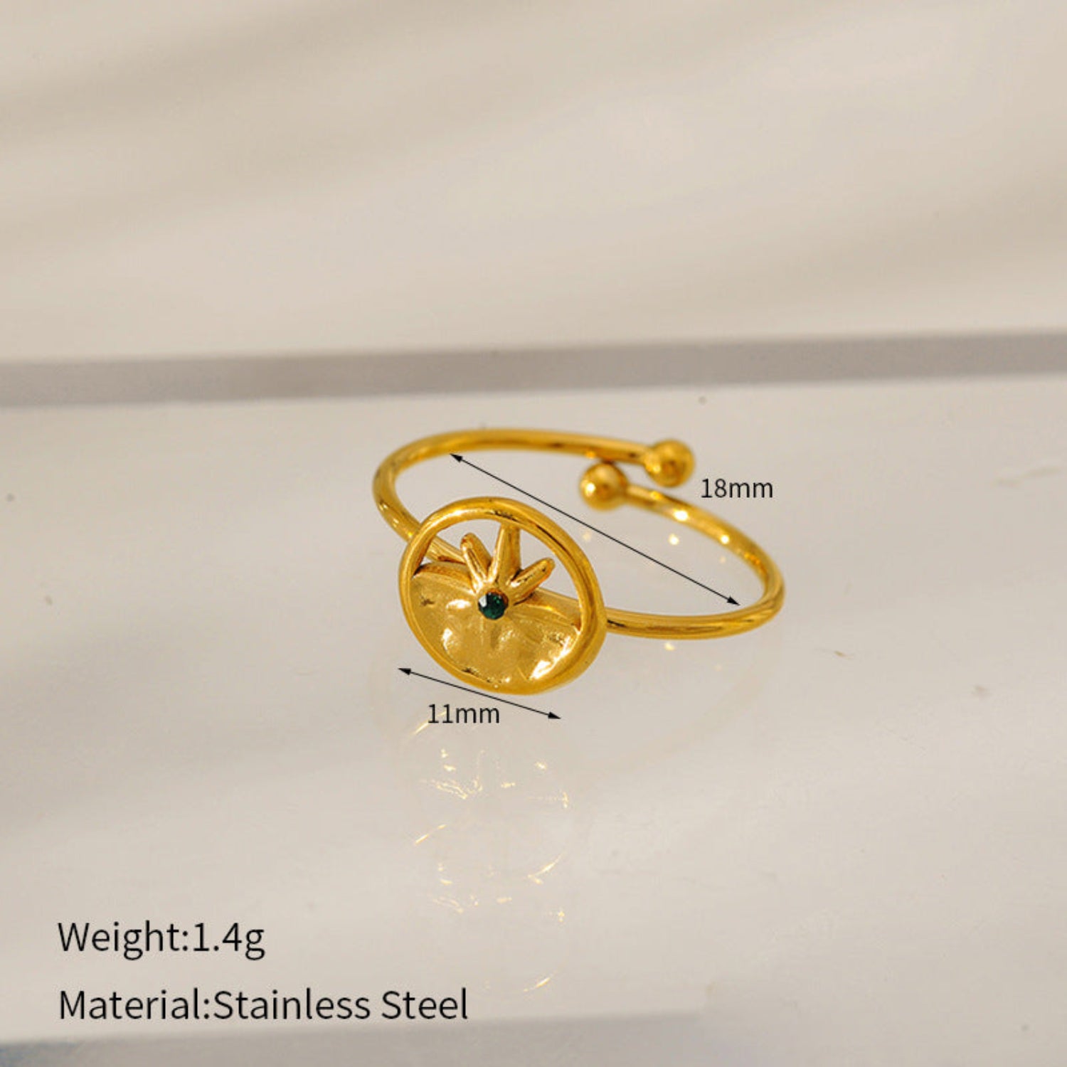 Sun-Inspired Adjustable Gold Ring JLTR0488