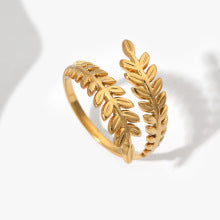 Elegant Gold Leaf Wrap Ring-Nature Inspired Design JLTR0493