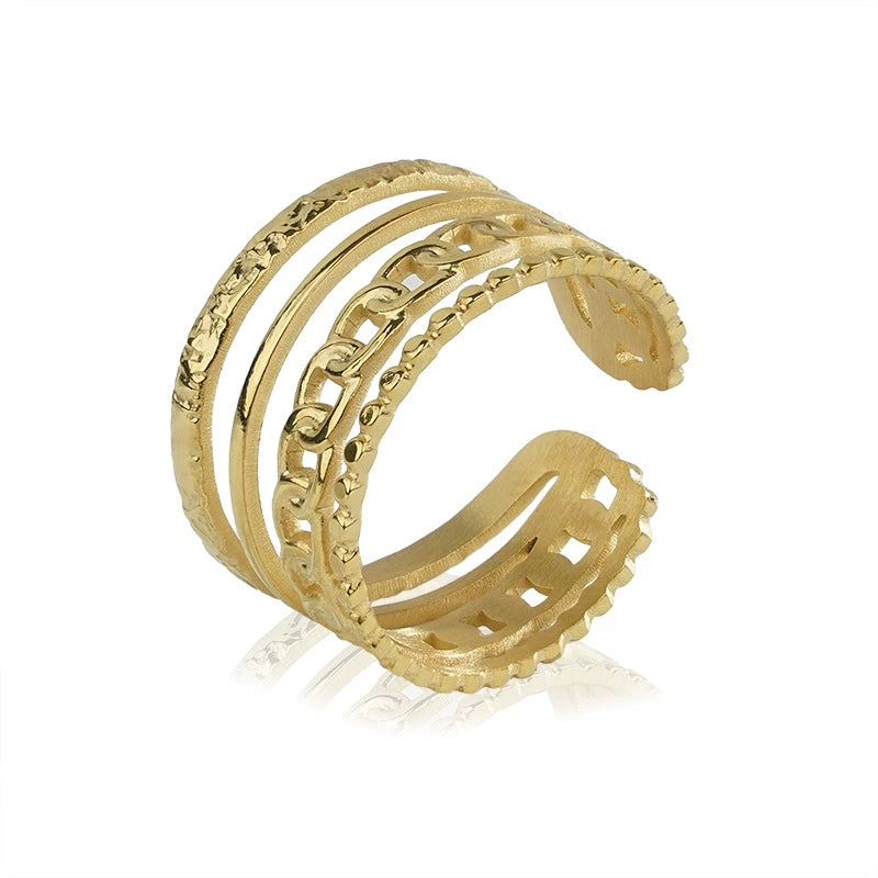 Textured Multi-Band Adjustable Ring JLTR0507