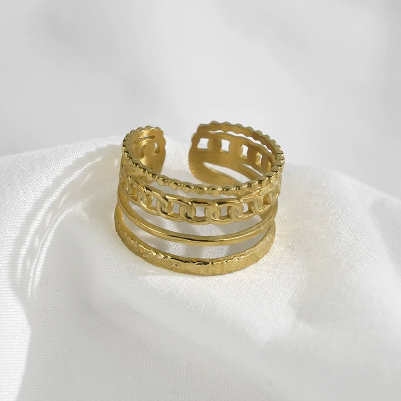 Textured Multi-Band Adjustable Ring JLTR0507