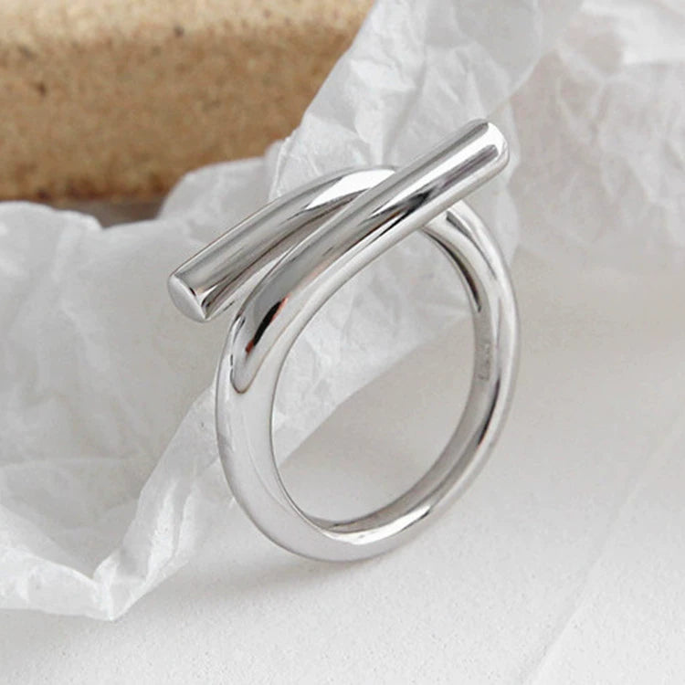 Modern Bar Silver Ring JLTR0545