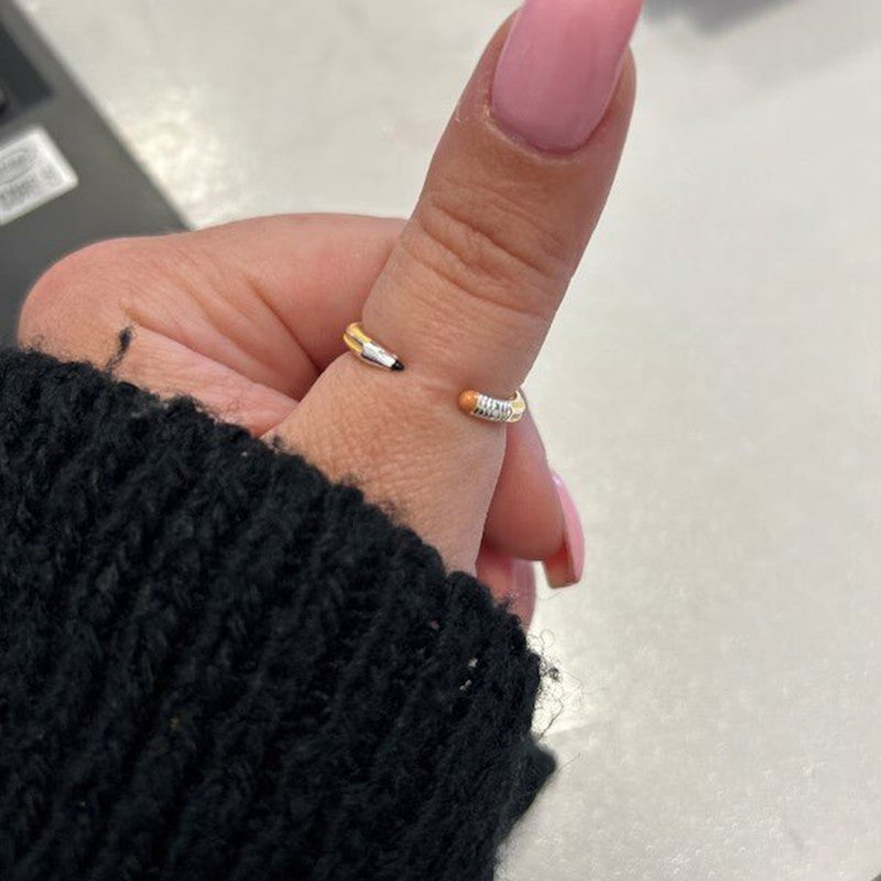 Creative Pencil Silver Ring JLTR0549