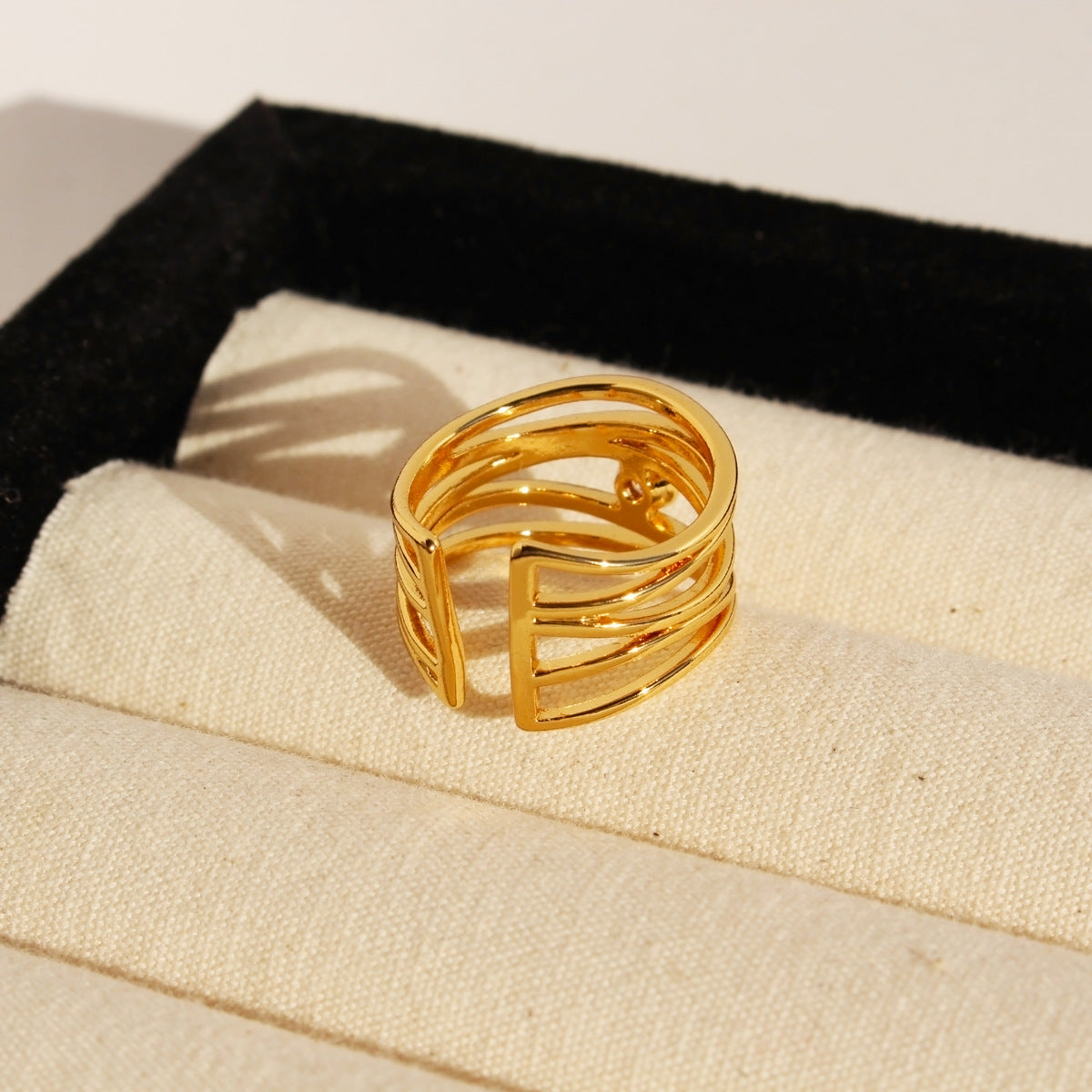 Fashion layered lines open multi-circle stacking ring JLTR0590