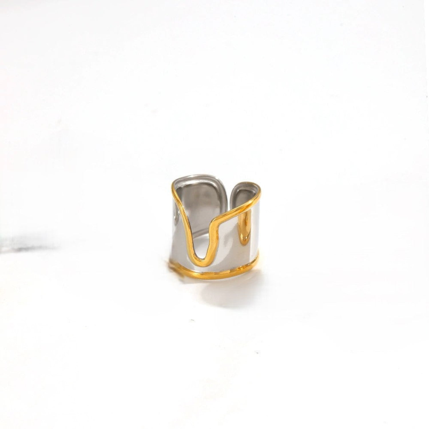 Dual Tone Adjustable Wave Ring JLTR0615