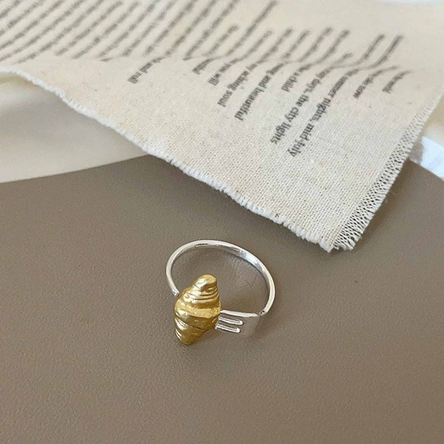 Croissant Charm Adjustable Ring JLTR0619