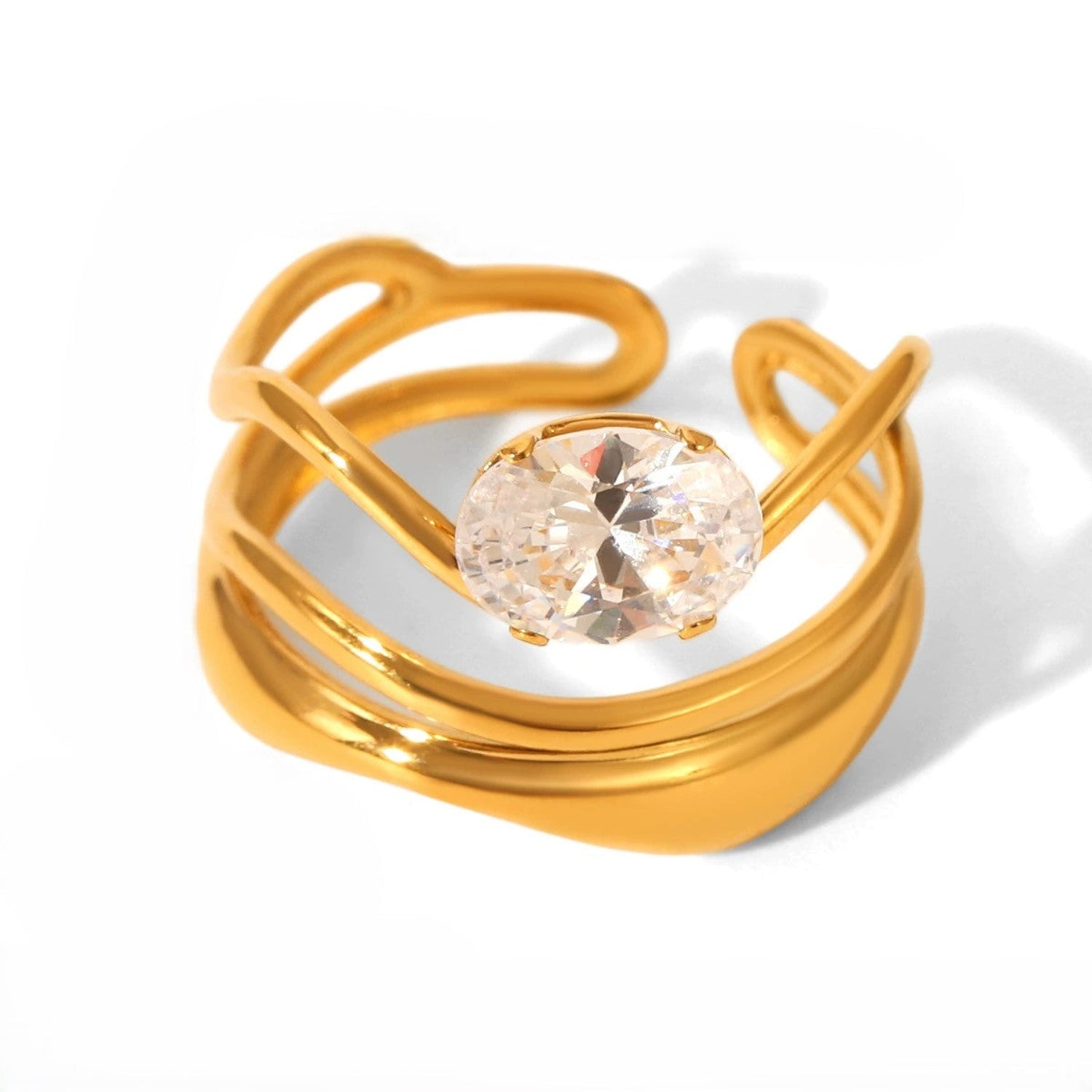 Golden Glow Crystal Ring JLTR0621