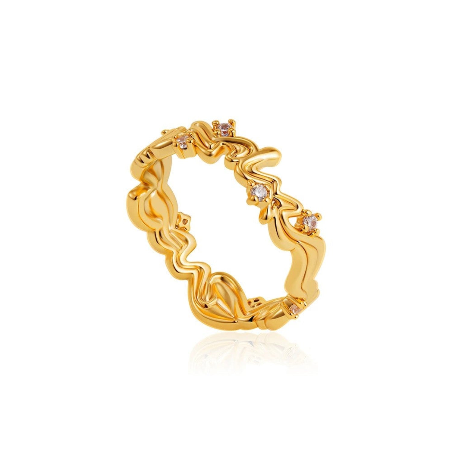 Golden Wave Sparkle Ring JLTR0629