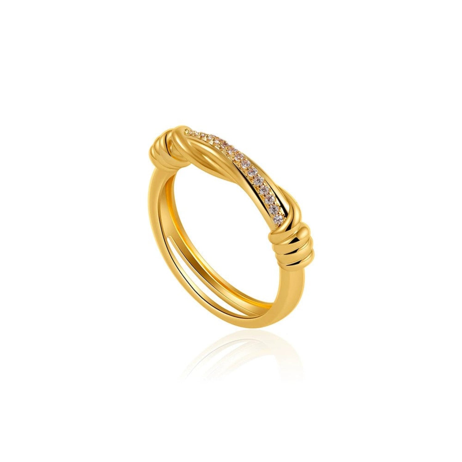 Golden Curve Knot Ring JLTR0631