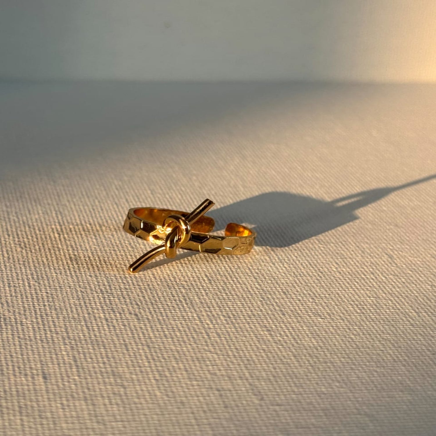 Golden Knot Textured Ring JLTR0643