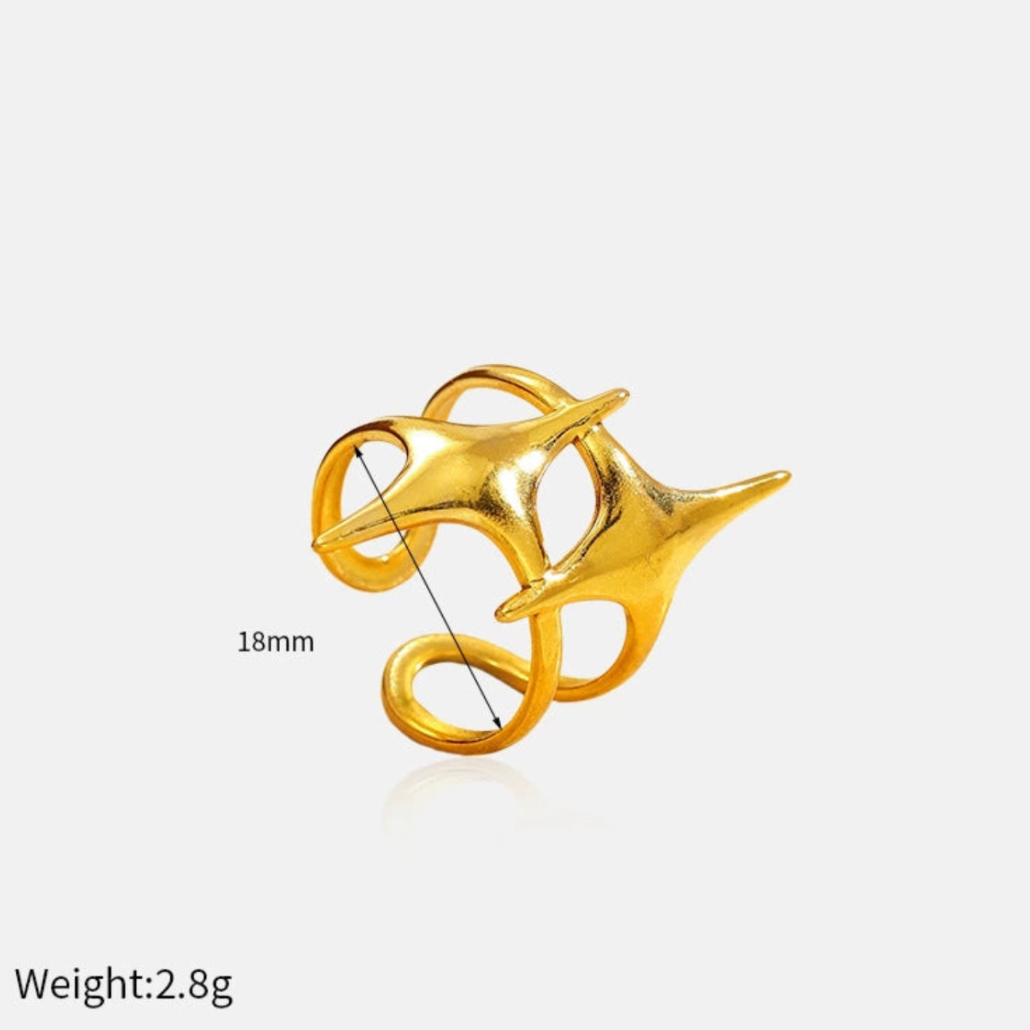 18k Gold Plated Dual Star Adjustable Ring JLTR0663