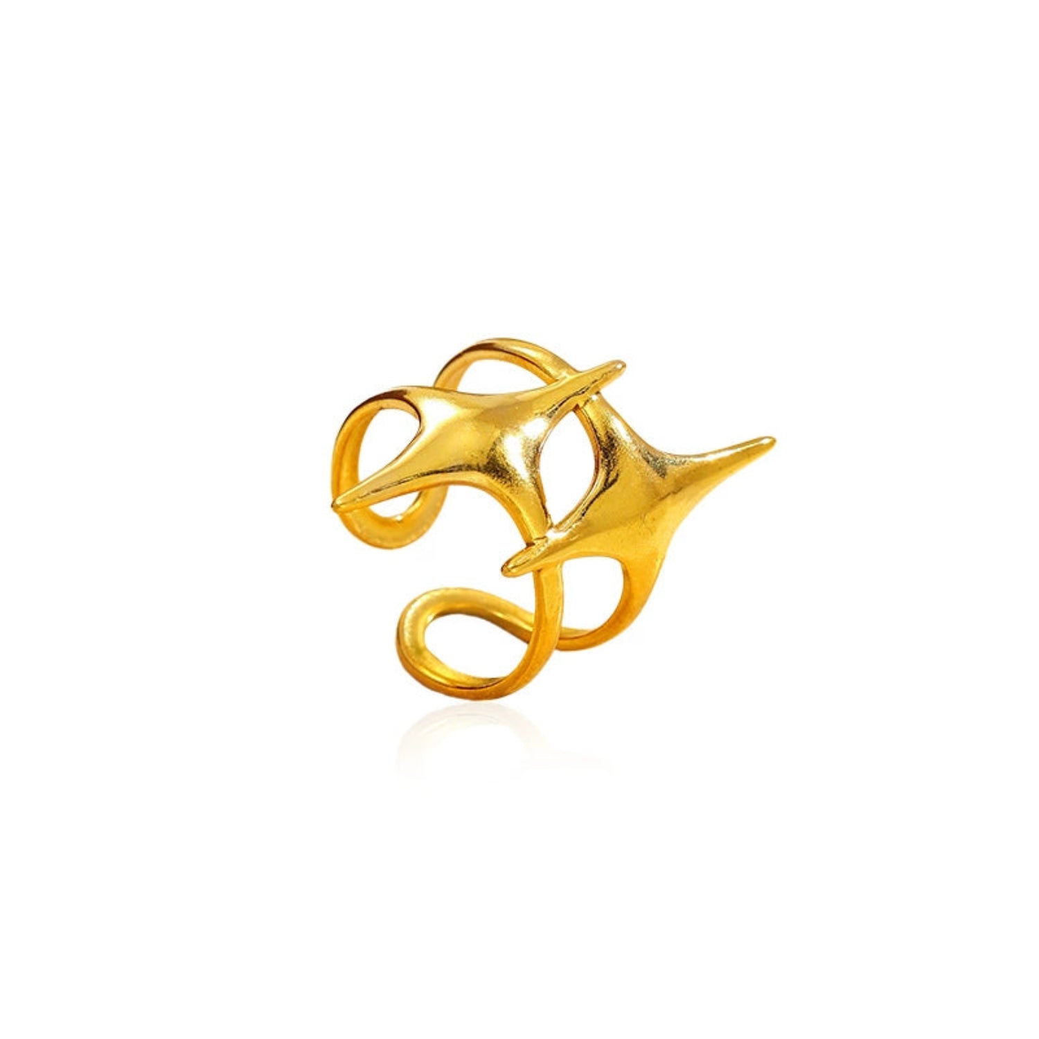 18k Gold Plated Dual Star Adjustable Ring JLTR0663