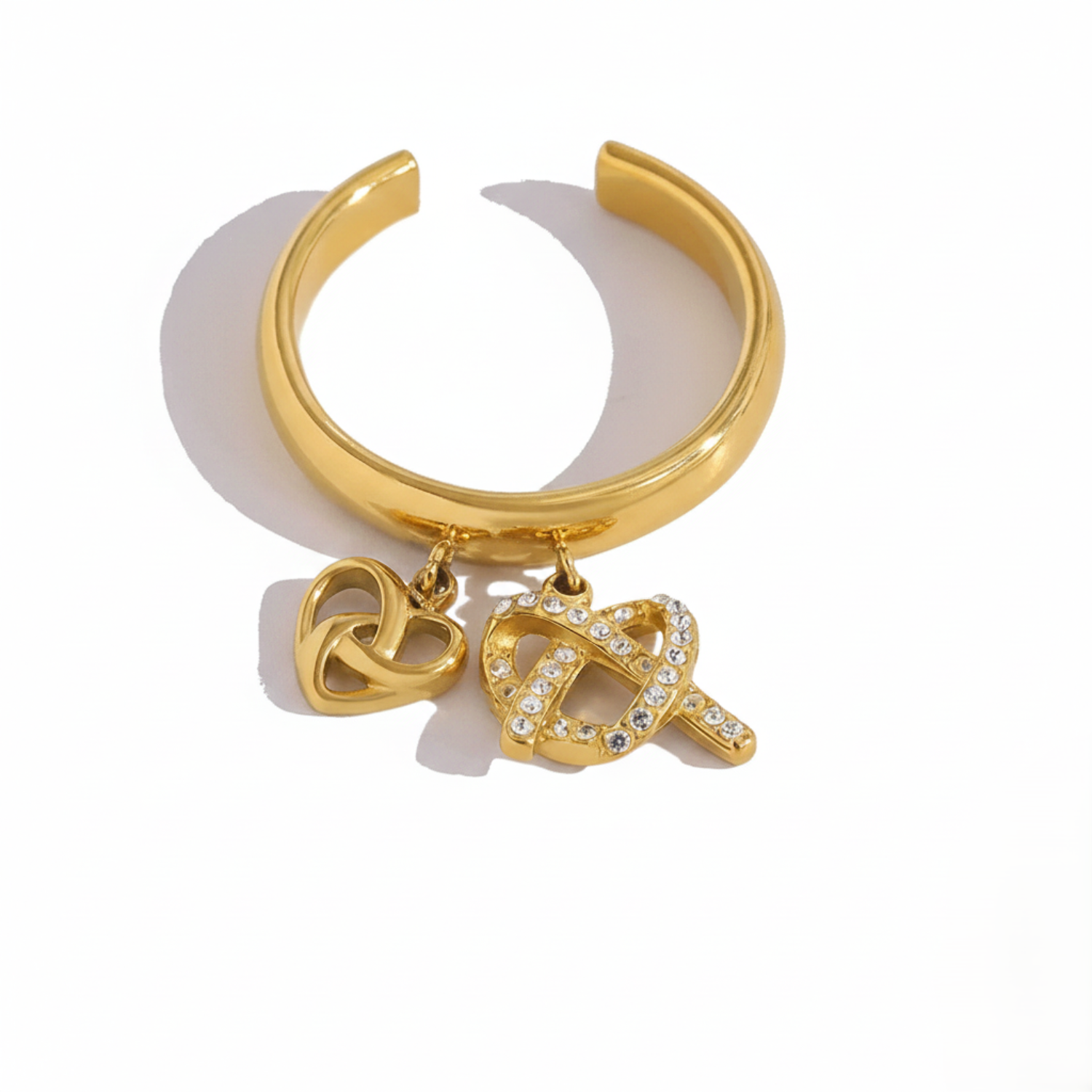 Gold Dual Bow Charm Ring JLTR0676