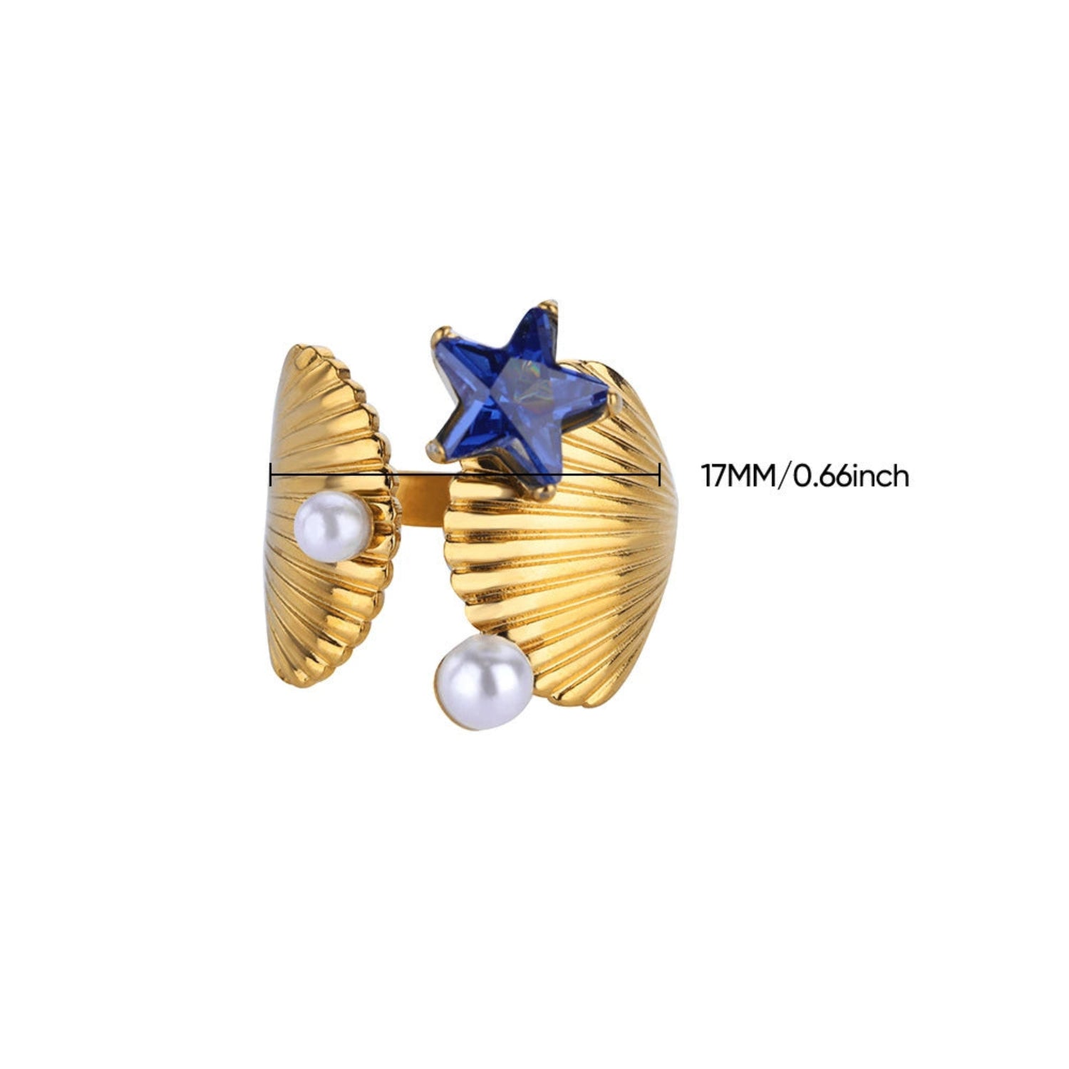 Blue Star Shell Wrap Ring JLTR0682