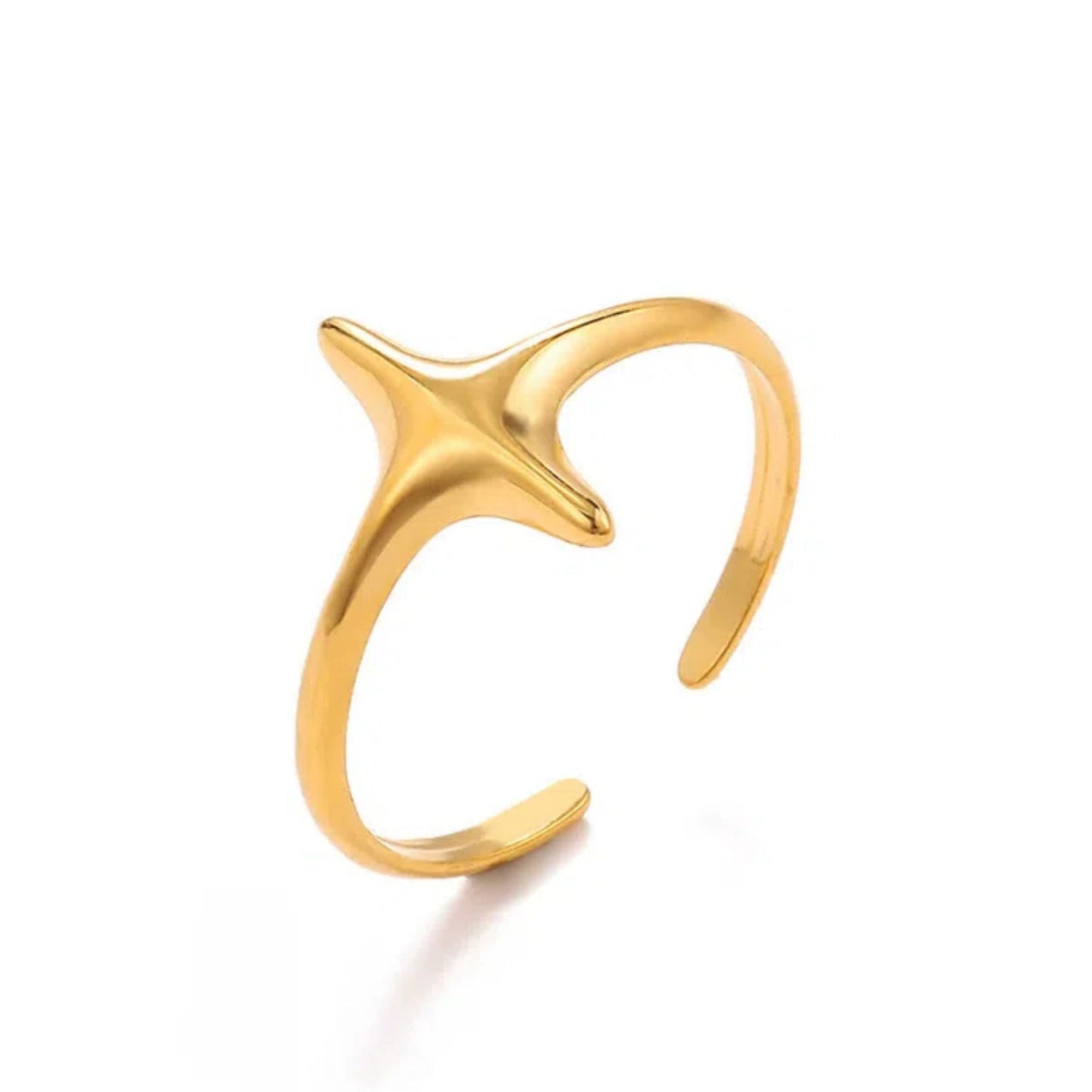 Minimalist Gold Starburst Wrap Ring JLTR0683