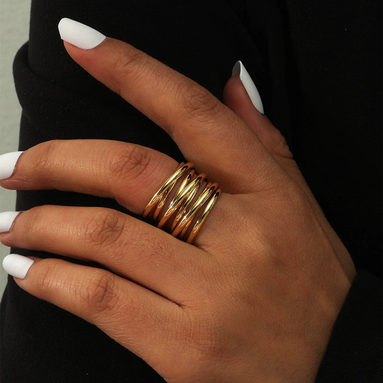 Gold Multi-Layer Spiral Wrap Ring JLTR0707